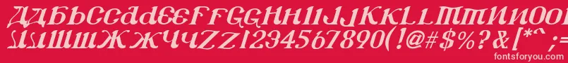 Czcionka Csar2i – różowe czcionki na czerwonym tle