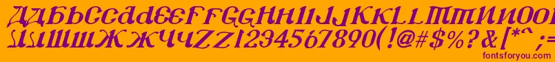 Csar2i Font – Purple Fonts on Orange Background