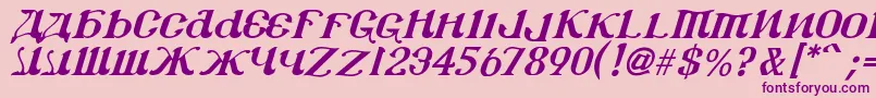 Csar2i-Schriftart – Violette Schriften auf rosa Hintergrund