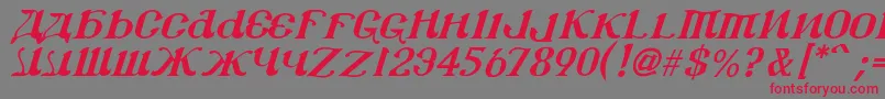 Csar2i-Schriftart – Rote Schriften auf grauem Hintergrund