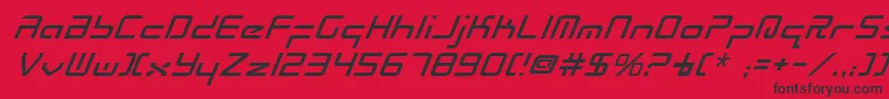 RadioSpaceItalic Font – Black Fonts on Red Background
