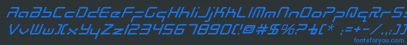 RadioSpaceItalic Font – Blue Fonts on Black Background