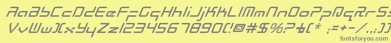 RadioSpaceItalic Font – Gray Fonts on Yellow Background