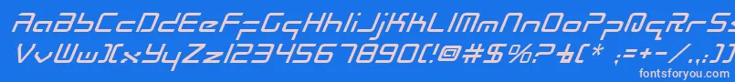 RadioSpaceItalic Font – Pink Fonts on Blue Background