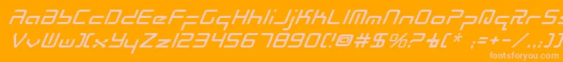 RadioSpaceItalic Font – Pink Fonts on Orange Background
