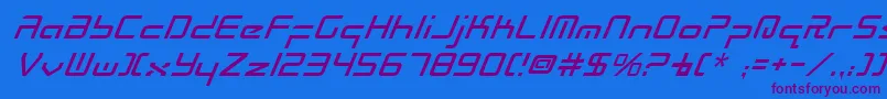 RadioSpaceItalic Font – Purple Fonts on Blue Background