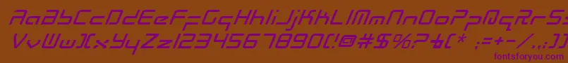 RadioSpaceItalic Font – Purple Fonts on Brown Background