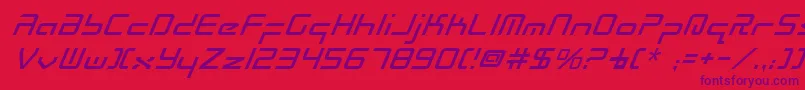 RadioSpaceItalic Font – Purple Fonts on Red Background