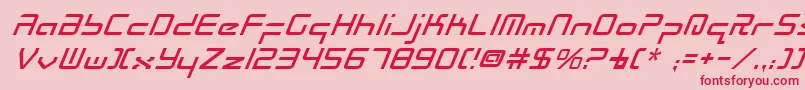 RadioSpaceItalic Font – Red Fonts on Pink Background