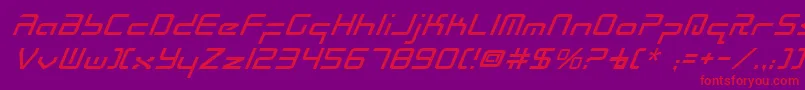 RadioSpaceItalic Font – Red Fonts on Purple Background