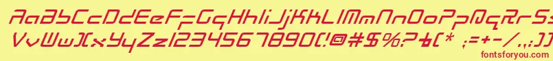 RadioSpaceItalic Font – Red Fonts on Yellow Background