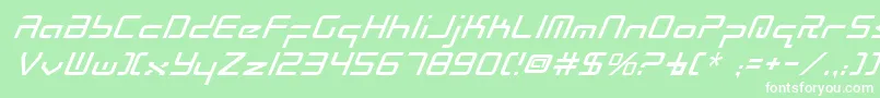 RadioSpaceItalic Font – White Fonts on Green Background