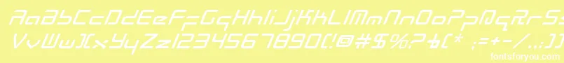 RadioSpaceItalic Font – White Fonts on Yellow Background