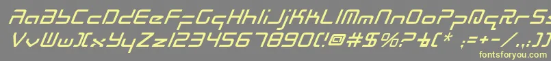 RadioSpaceItalic Font – Yellow Fonts on Gray Background