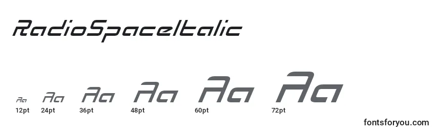Размеры шрифта RadioSpaceItalic