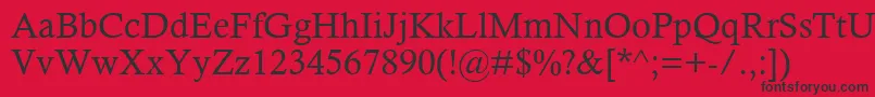 CalistoMt Font – Black Fonts on Red Background