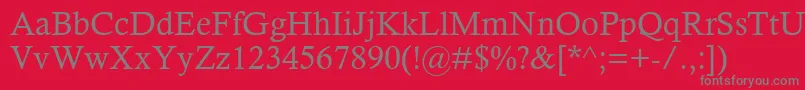CalistoMt Font – Gray Fonts on Red Background