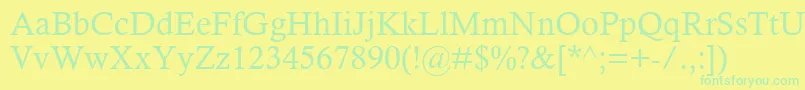 CalistoMt Font – Green Fonts on Yellow Background