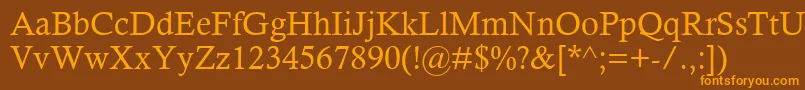CalistoMt Font – Orange Fonts on Brown Background