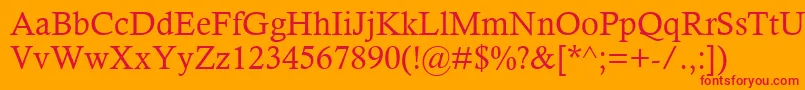 CalistoMt Font – Red Fonts on Orange Background