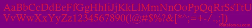 CalistoMt Font – Red Fonts on Purple Background