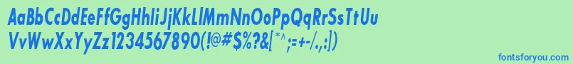 フォントSansserifbldflfcondItalic – 青い文字は緑の背景です。