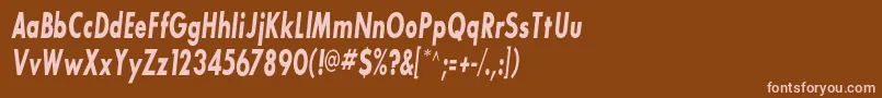 SansserifbldflfcondItalic Font – Pink Fonts on Brown Background