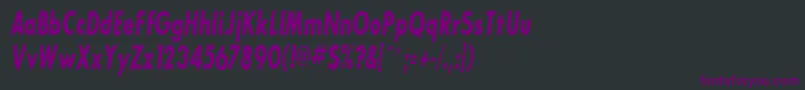 Czcionka SansserifbldflfcondItalic – fioletowe czcionki na czarnym tle