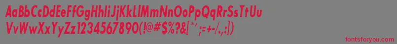 SansserifbldflfcondItalic Font – Red Fonts on Gray Background