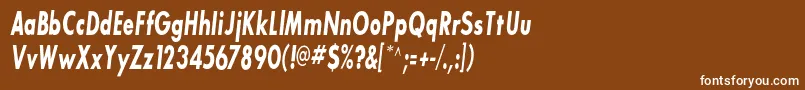 Шрифт SansserifbldflfcondItalic – белые шрифты на коричневом фоне