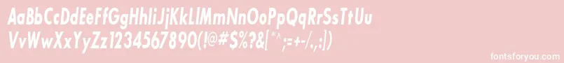 SansserifbldflfcondItalic Font – White Fonts on Pink Background