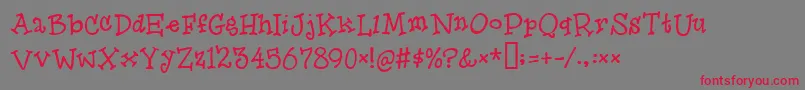 Hero ffy-Schriftart – Rote Schriften auf grauem Hintergrund