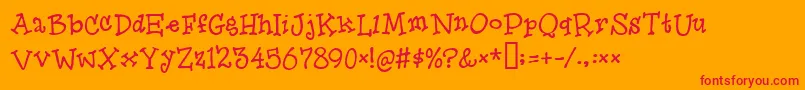 フォントHero ffy – オレンジの背景に赤い文字