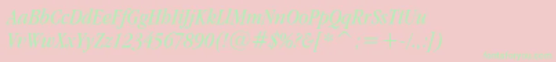 Garamnci Font – Green Fonts on Pink Background