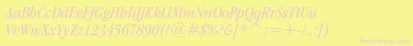 Garamnci Font – Pink Fonts on Yellow Background