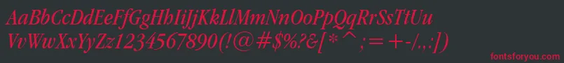 Garamnci Font – Red Fonts on Black Background