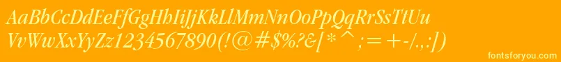 Garamnci Font – Yellow Fonts on Orange Background