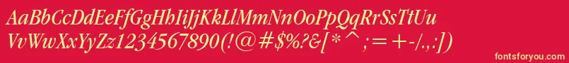 Garamnci Font – Yellow Fonts on Red Background