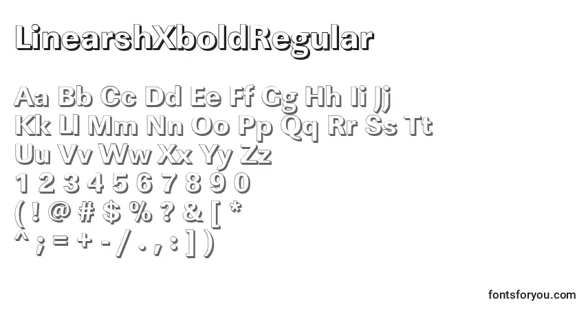 Schriftart LinearshXboldRegular – Alphabet, Zahlen, spezielle Symbole