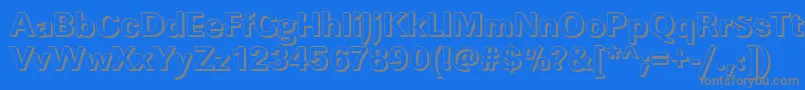 フォントLinearshXboldRegular – 青い背景に灰色の文字