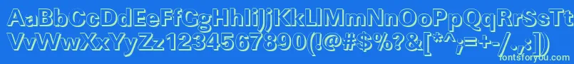 LinearshXboldRegular Font – Green Fonts on Blue Background