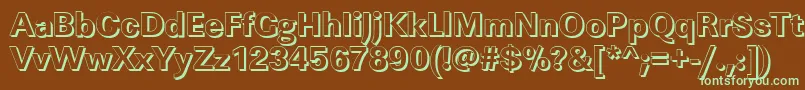 LinearshXboldRegular Font – Green Fonts on Brown Background