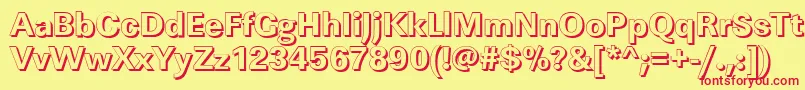 LinearshXboldRegular Font – Red Fonts on Yellow Background