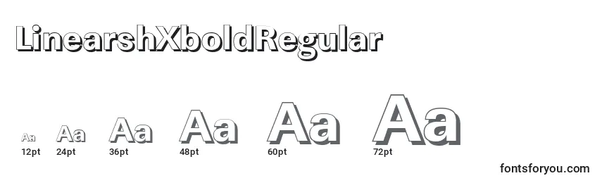 Размеры шрифта LinearshXboldRegular