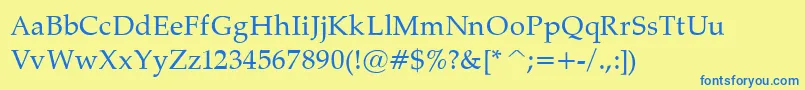Palat34 Font – Blue Fonts on Yellow Background