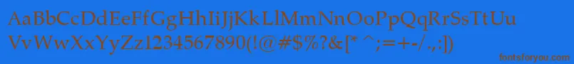 Palat34 Font – Brown Fonts on Blue Background