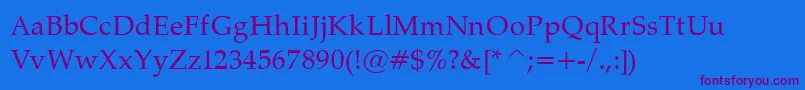 Palat34 Font – Purple Fonts on Blue Background