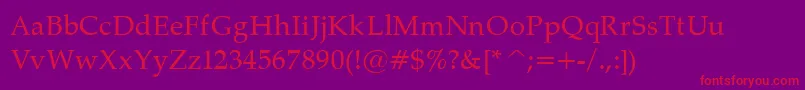 Palat34 Font – Red Fonts on Purple Background