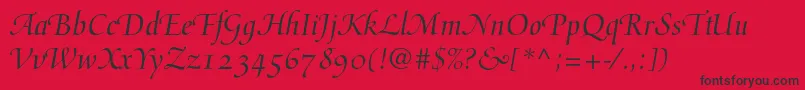 Mediciscriptltstd Font – Black Fonts on Red Background