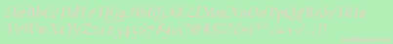 Mediciscriptltstd Font – Pink Fonts on Green Background